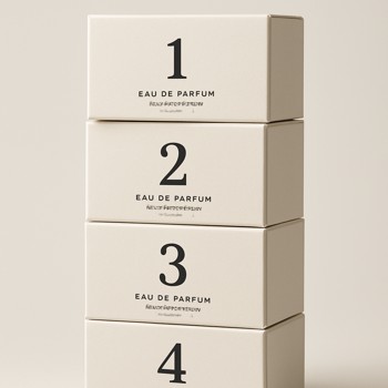 Stacked perfume boxes labelled as a limited batch